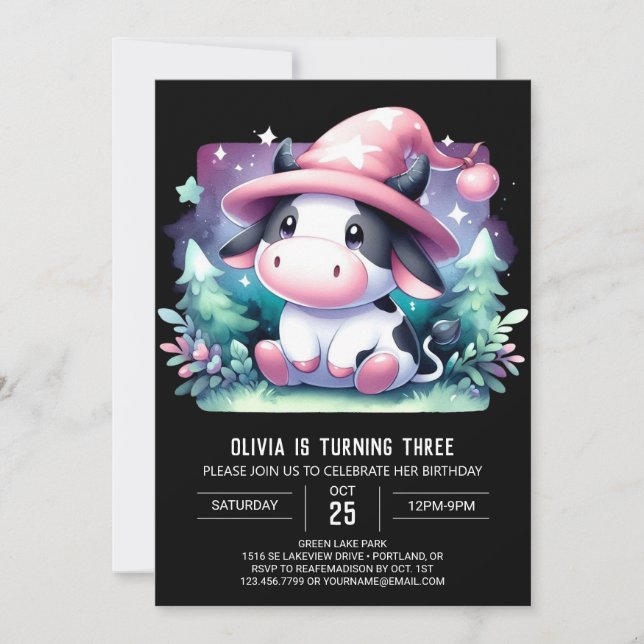 Invitation Anniversaire d'une vache sur mesure (Devant)