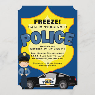 Invitation Anniversaire d'une voiture de police te