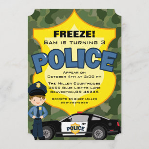 Invitation Anniversaire d'une voiture de police te