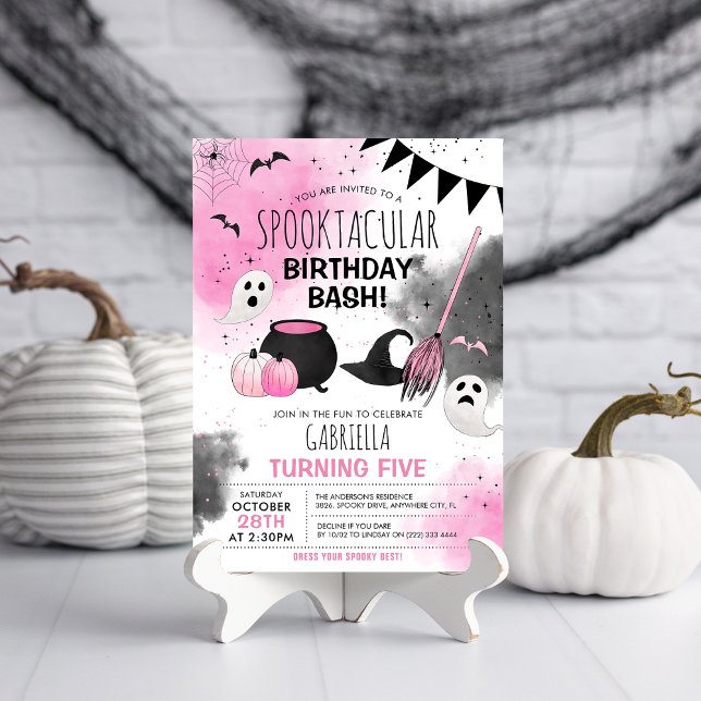 Invitation Anniversaire effrayant de filles mignonnes Hallowe (Créateur téléchargé)