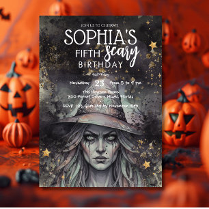 Invitation Anniversaire effrayant de sorcière d'Halloween pou