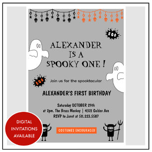 Invitation Anniversaire effrayant Spooktacular d'un an pour H