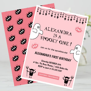 Invitation Anniversaire effrayant Spooktacular Halloween 1 an