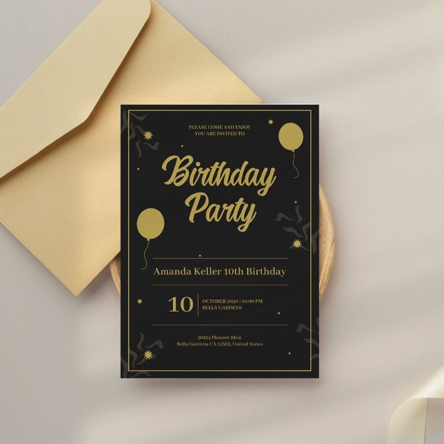 Invitation Anniversaire Élégant (Créateur téléchargé)