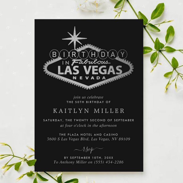 Invitation Anniversaire élégant à Las Vegas (Créateur téléchargé)