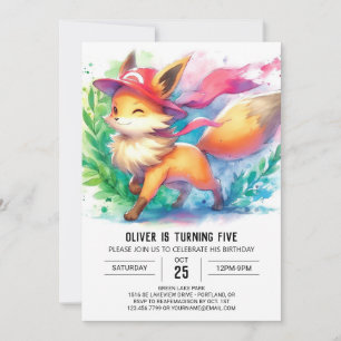 Invitation Anniversaire élégant de Fox