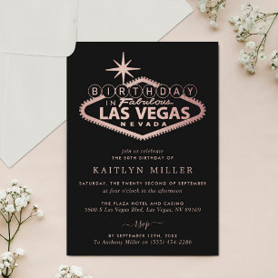 Invitation Anniversaire élégant de Las Vegas