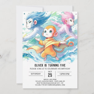 Invitation Anniversaire élégant du singe