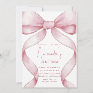Invitation Anniversaire élégant en arc rose