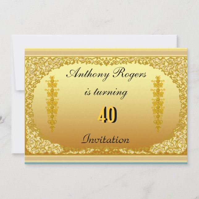 Invitation Anniversaire Élégant pour Hommes (Devant)