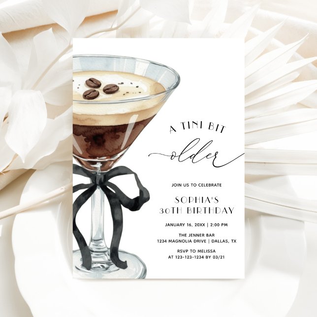 Invitation Anniversaire Élégante Un Tini Peu Plus  (Créateur téléchargé)