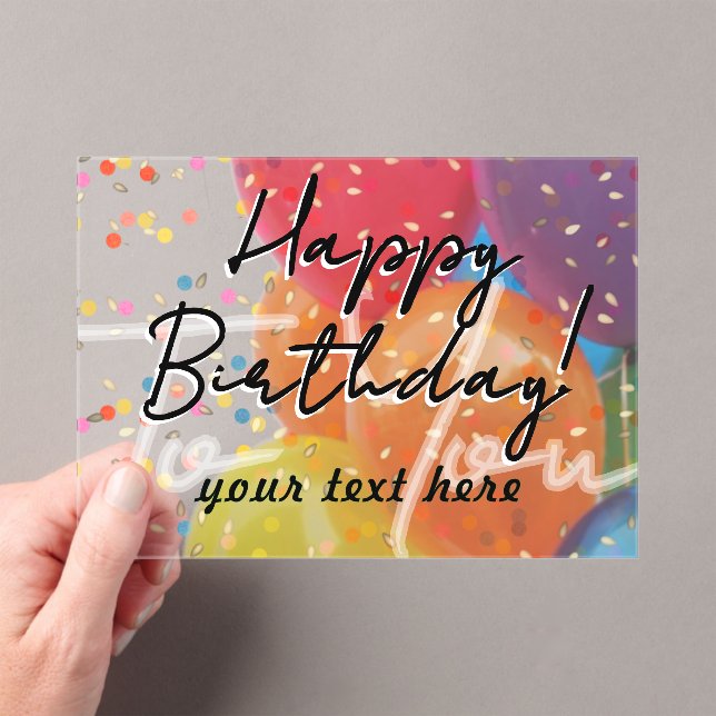 Invitation Anniversaire en Acrylique (In situ (ordinateur de poche))