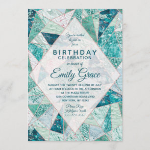 Invitation anniversaire en marbre mosaïque sarcell