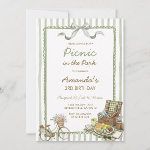 Invitation anniversaire en plein air Pique-nique d