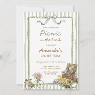 Invitation anniversaire en plein air Pique-nique d