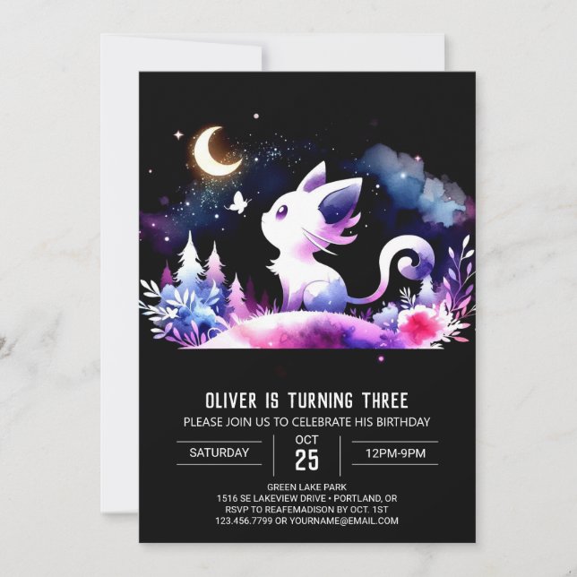 Invitation Anniversaire enchanté de Little Cat (Devant)