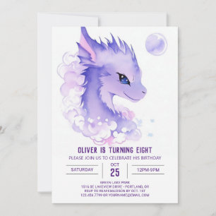 Invitation Anniversaire enchanté du dragon lunatique