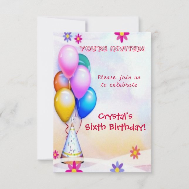 Invitation Anniversaire enfant (Devant)