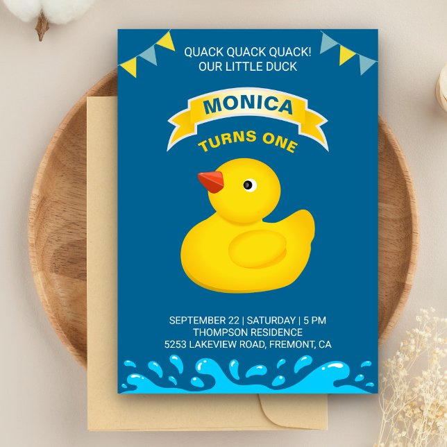 Invitation anniversaire enfant Canard en caoutchou (Créateur téléchargé)