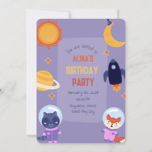 Invitation anniversaire enfant galactique