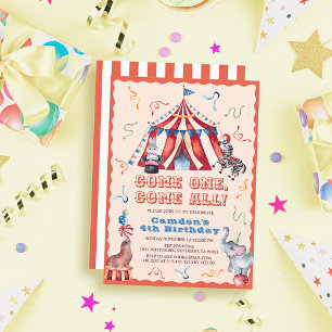 Invitation anniversaire enfant tente de cirque car