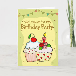 Invitation Anniversaire Enfants Gâteau Mignon