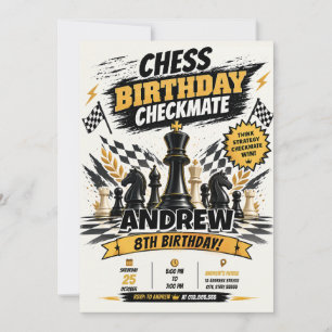 Invitation Anniversaire Enfants Jeu Royal Échecs Personnel