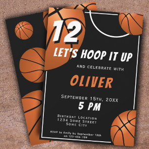 Invitation Anniversaire Enfants Sports Basketball 