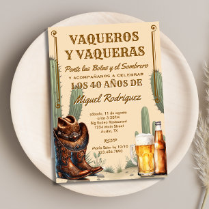 Invitation Anniversaire Espagnol Cow-boy Mexicain du désert r