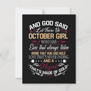 Invitation Anniversaire Et Dieu a dit que ce soit Octobre G