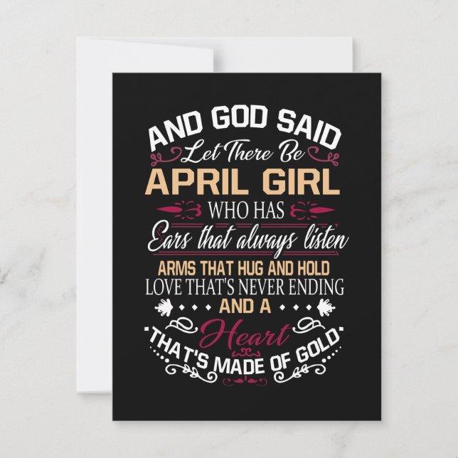 Invitation Anniversaire | Et Dieu a dit que Faisons Fille d'A (Devant)