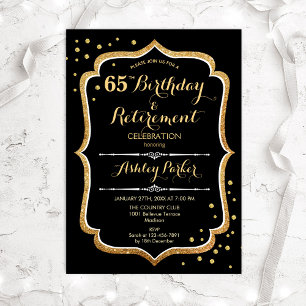 Invitation Anniversaire et fête de retraite - Black Gold