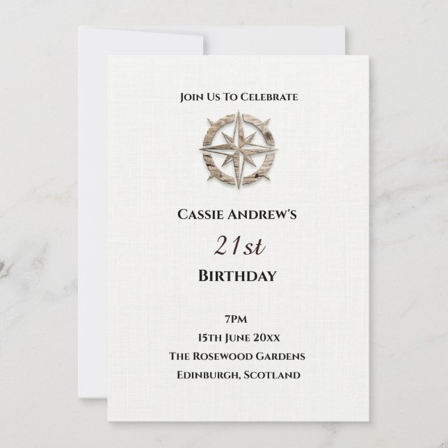 Invitation Anniversaire Étape Boussole (Devant)