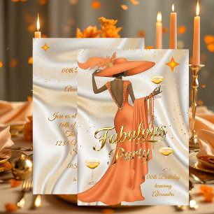 Invitation Anniversaire Ethnique Fabuleux Champagne Orange Do