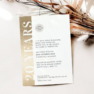 Invitation ANNIVERSAIRE ÉVÉNEMENT moderne logo minimal or noi