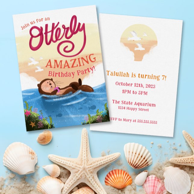 Invitation Anniversaire Extraordinaire - Otter lunaire (Créateur téléchargé)