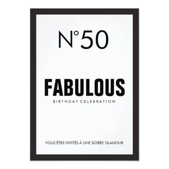 Invitation Anniversaire Fabuleux De Theme Noir Et Blanc De Zazzle Fr