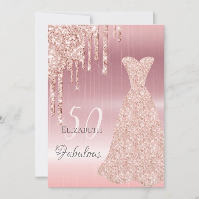 Invitation Anniversaire fabuleux n'importe quel âge rose part (Devant)