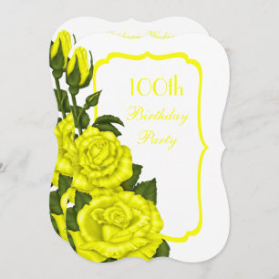 Invitation Anniversaire faisant le coin chic de roses jaunes