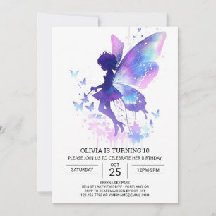 Invitation Anniversaire fée de l'Imaginaire mignon