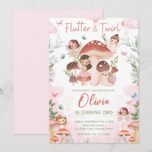 Invitation Anniversaire Fée, Forêt de Jardin Enchanté Fantais