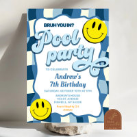 Anniversaire fête à la piscine à vagues à carreaux