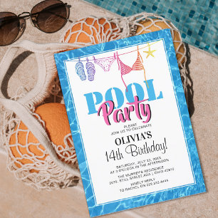 Invitation anniversaire Fête adolescente chic au