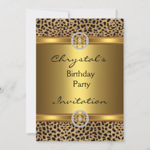 Invitation Anniversaire Fête Animal Sauvage Bijou 