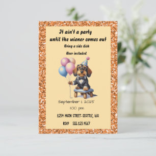 Invitation Anniversaire fête Dachshund