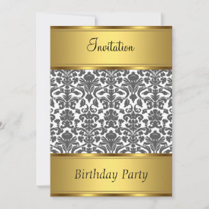 Invitation Anniversaire Fête Damask