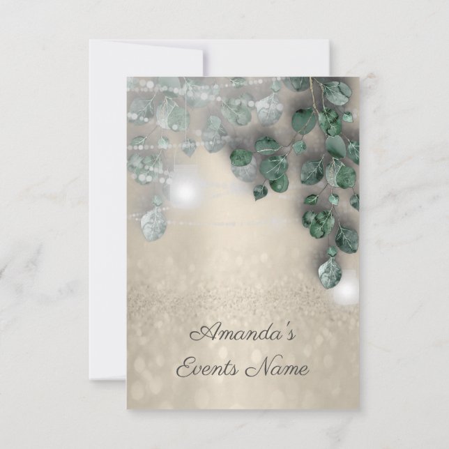 Invitation Anniversaire Fête des mariées Lumière Jar Rustique (Dos)