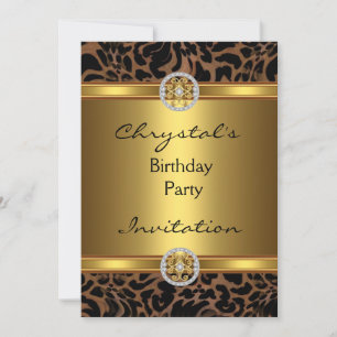 Invitation Anniversaire fête Joyau d'or animal sau