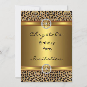 Invitation Anniversaire fête Joyau d'or animal sau