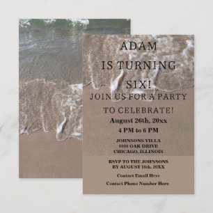 Invitation Anniversaire Fête Plage Nautique Personnalisé Cool